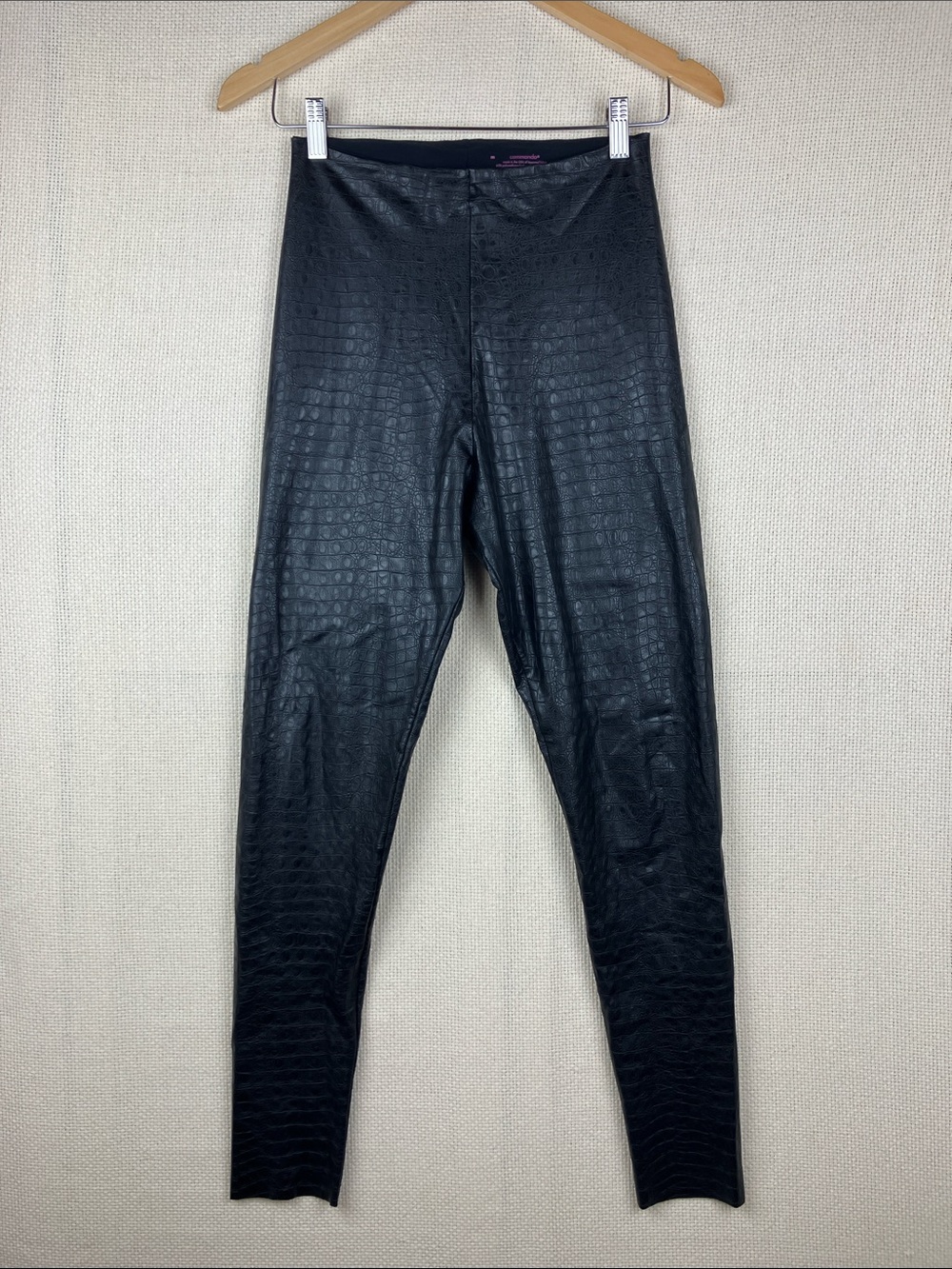 Commando Reptile Embossed Faux Leather Leggings Black